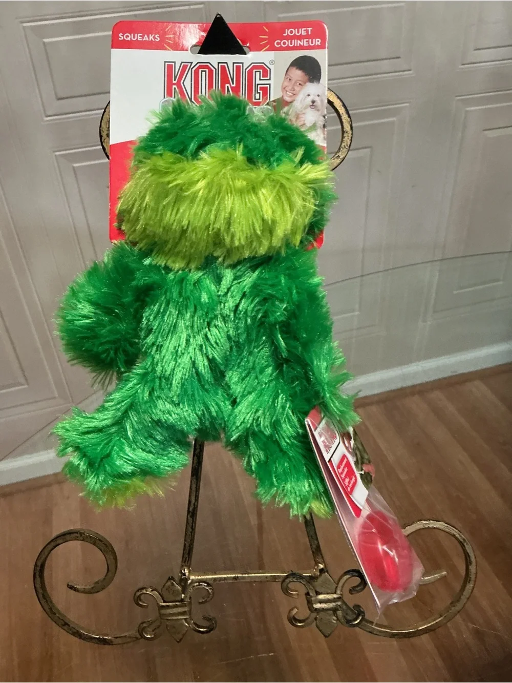 KONG Dog Dr Noyes Fuzzy Green Frog  8.5” Mini Xs Dog New Ea.